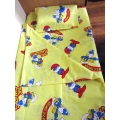 детски спален комплект чаршафи за единично легло "Смърфове"